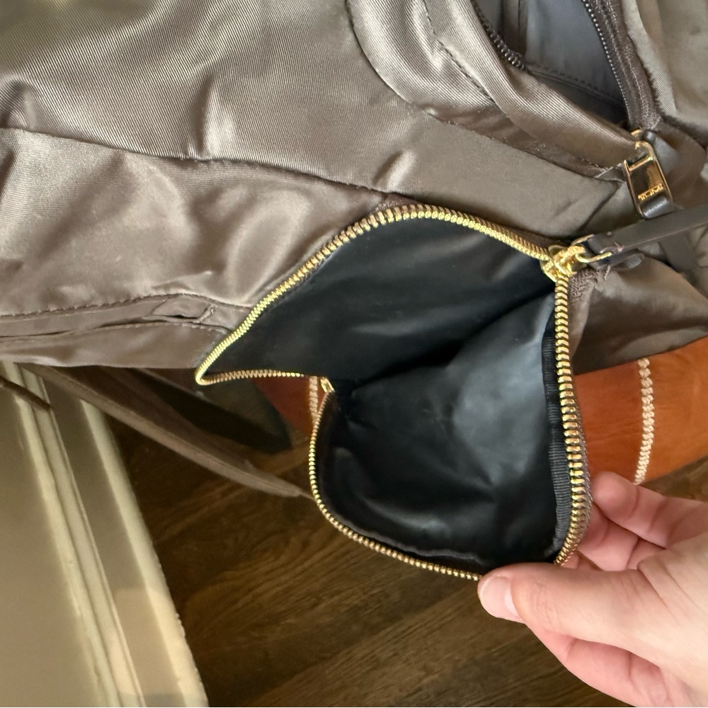 Tumi Dark Brown Backpack with Gold Accents - Picture 11 of 15